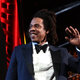 Jay Z onstage at the 36th Annual Rock & Roll Hall Of Fame Induction Ceremony on October 30, 2021 in Cleveland, Ohio.